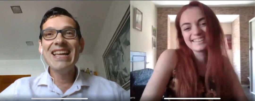 Juan Fco Blesa felicita a Ana Isabel López por su galardón