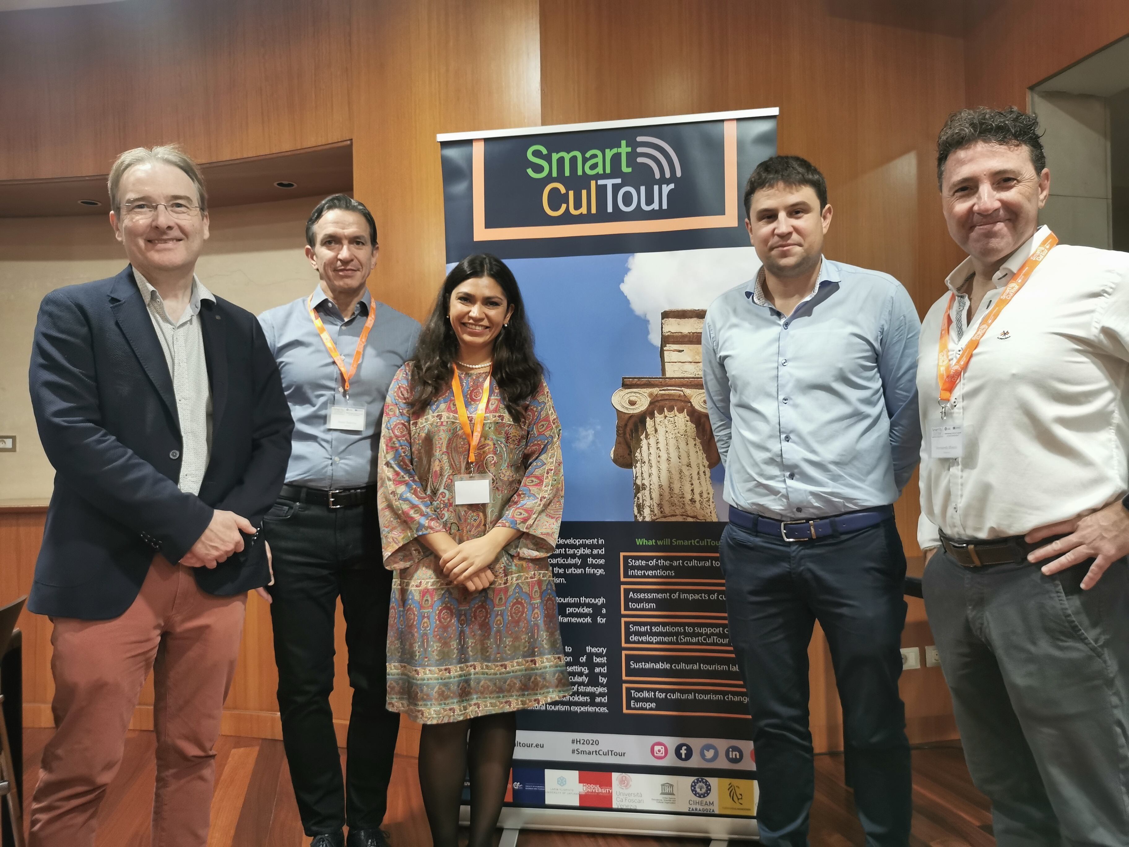 Antonio Biescas junto a representantes de la UNESCO para el proyecto SmartCulTour y Fernando Blasco