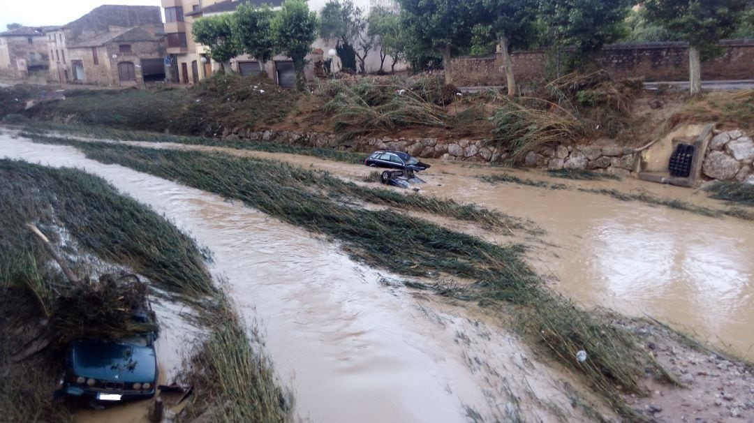 Río Cidacos tras las fuertes lluvias