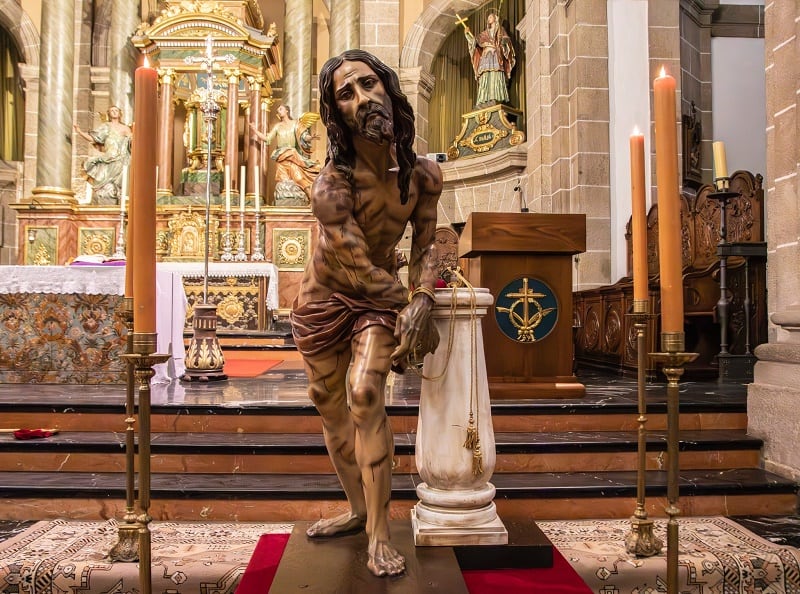 Nueva talla de Jesús de la Columna (foto: Roberto Marín / Junta de Cofradías de Ferrol)