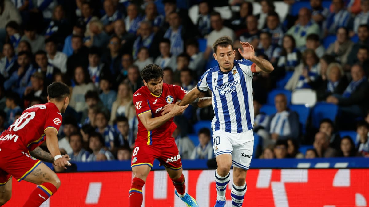 La tangana protagonizada por Oyarzabal e Iglesias deja la cara más amarga de la derrota de la Real Sociedad frente al Getafe (0-1)