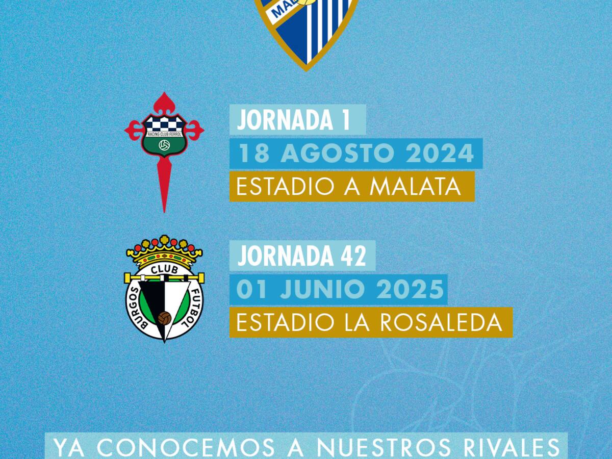 El Málaga debutará en Segunda División ante el Racing de Ferrol a domicilio