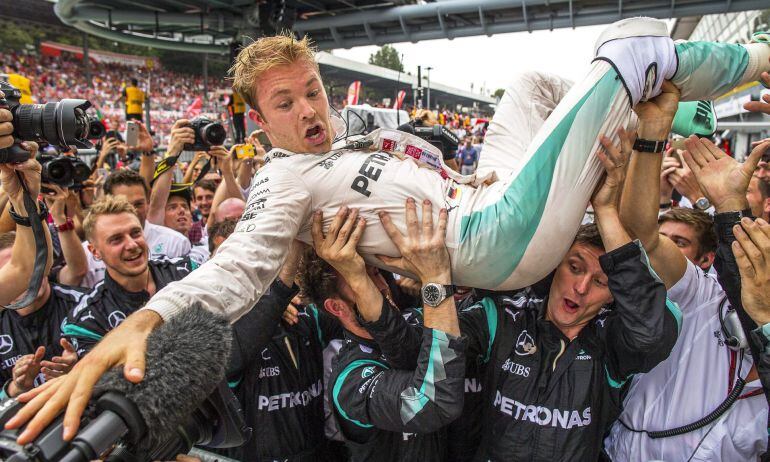 Nico Rosberg tras ganar el Gran Premio de Italia en Monza