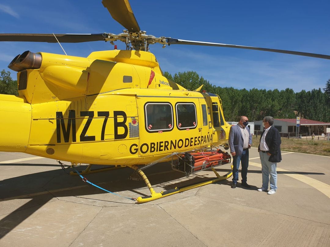 Visita a la BRIF de Lubia realizada por el subdelegado del Gobierno y el subdirector general de política forestal, José Manuel Jaquotot.