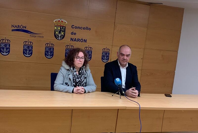 Catalina García y David Pita en rueda de prensa (foto: PSOE Narón)