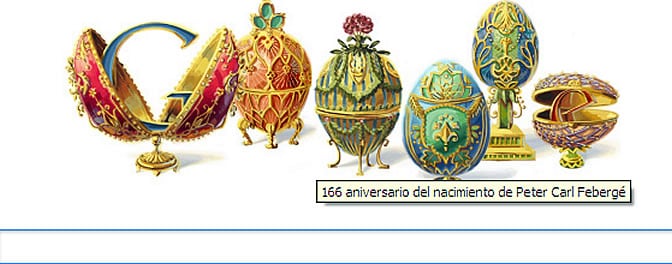 El 166 aniversario del nacimiento de Peter Carl Fabergé se cuela en el doodle de Google