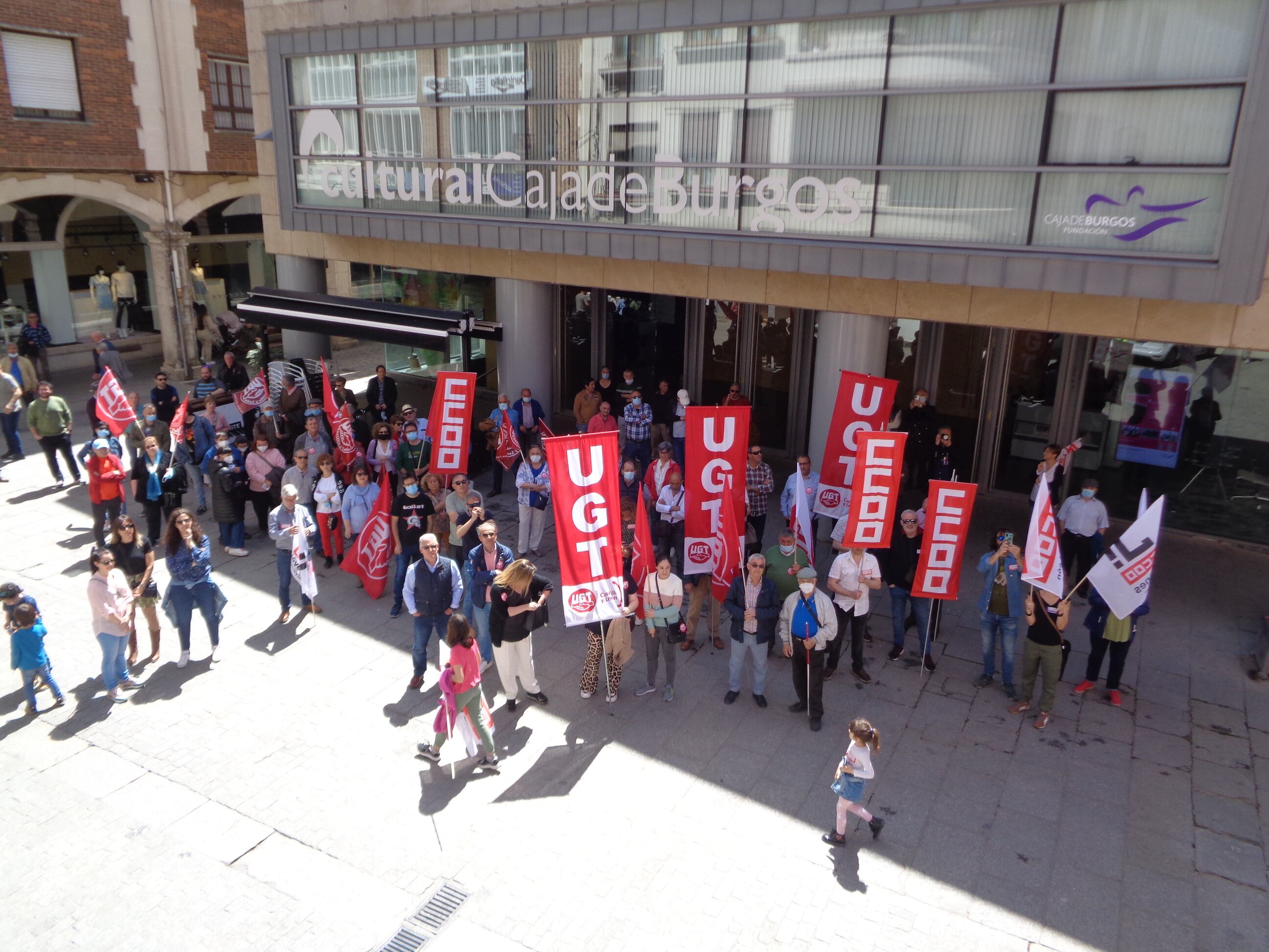 Concentración  vista desde el balcón de los sindicatos