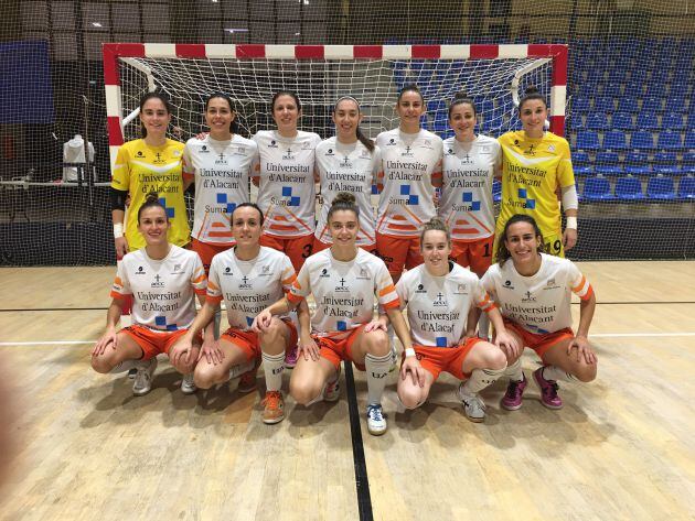 Equipo femenino de fútbol sala de la Universidad de Alicante