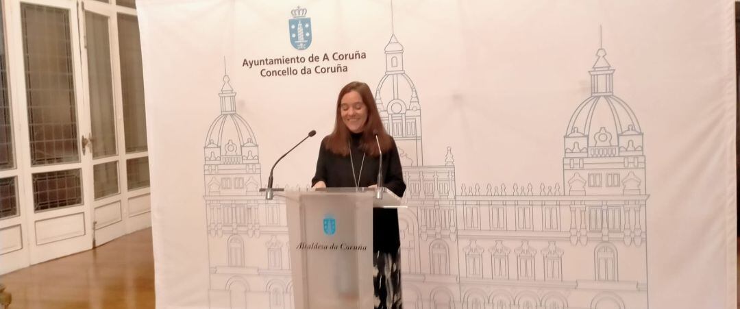 Inés Rey en rueda de prensa