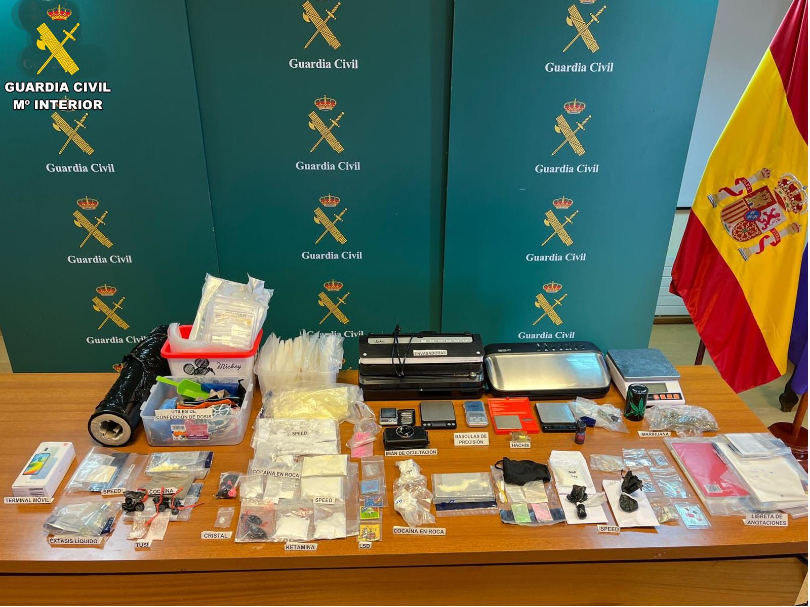 Droga incautada en la operación &quot;Cachopo&quot; desarrollada entre Burgos y Palencia