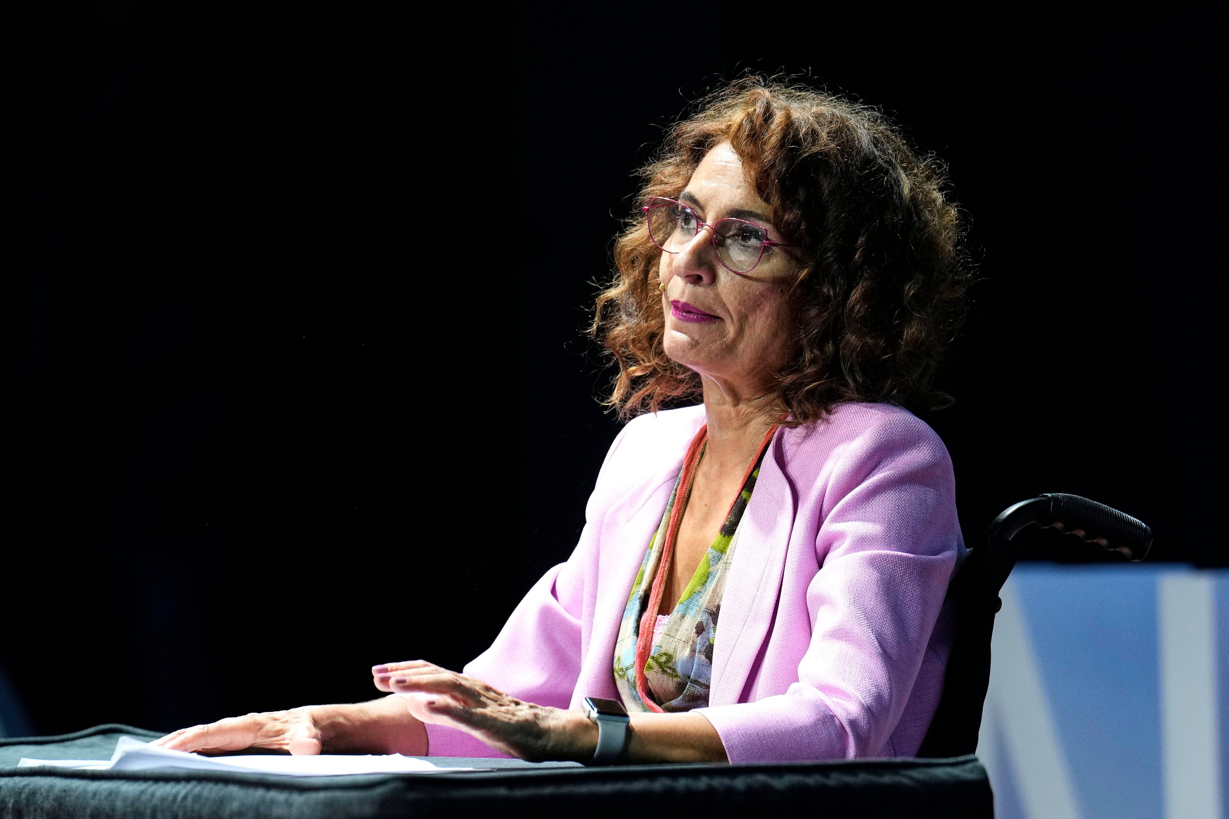 La vicepresidenta primera y ministra de Hacienda, María Jesús Montero, durante su intervención en las jornadas &#039;World in Progress Barcelona&#039; la semana pasada