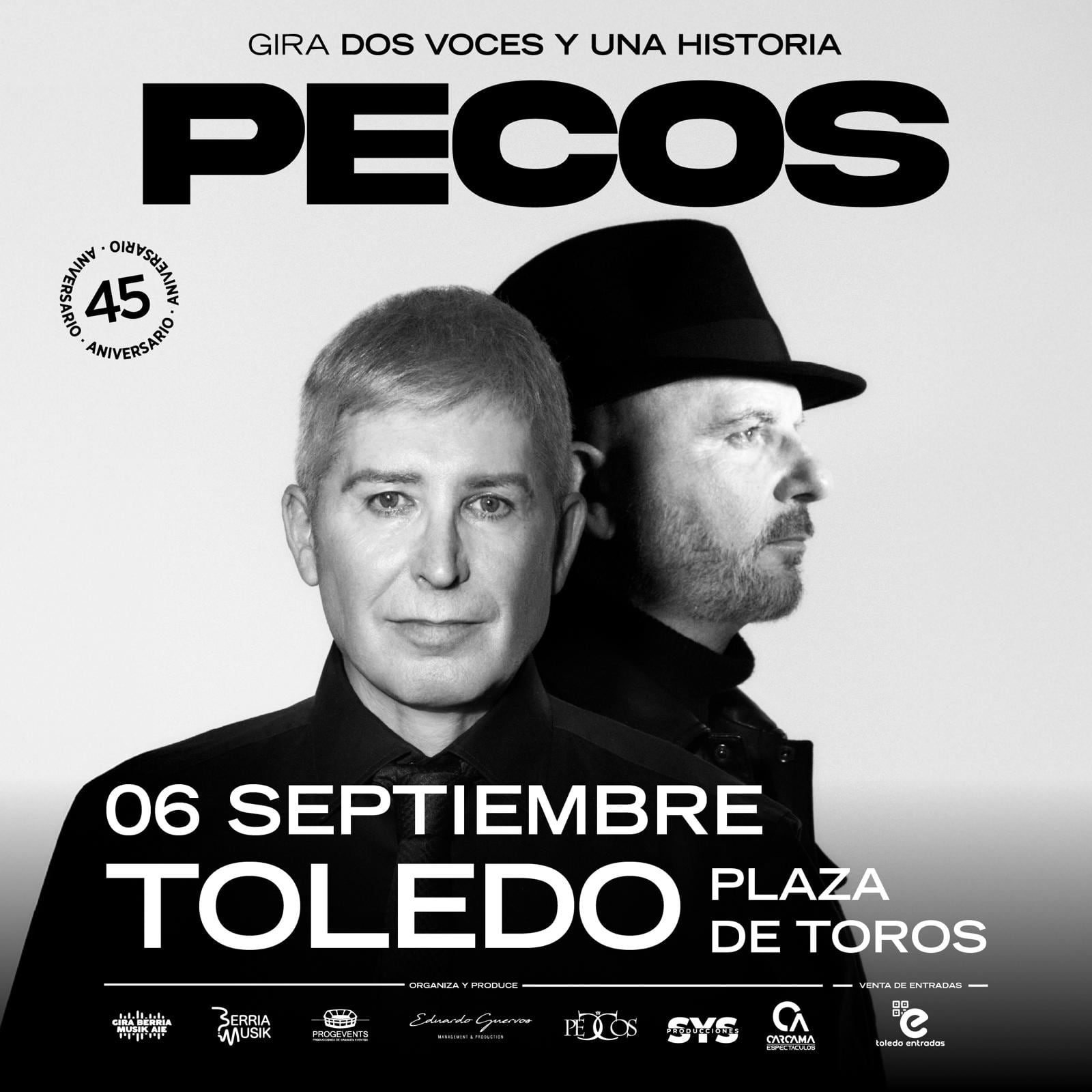 Cartel del concierto de &#039;Pecos&#039; en Toledo en septiembre de 2025