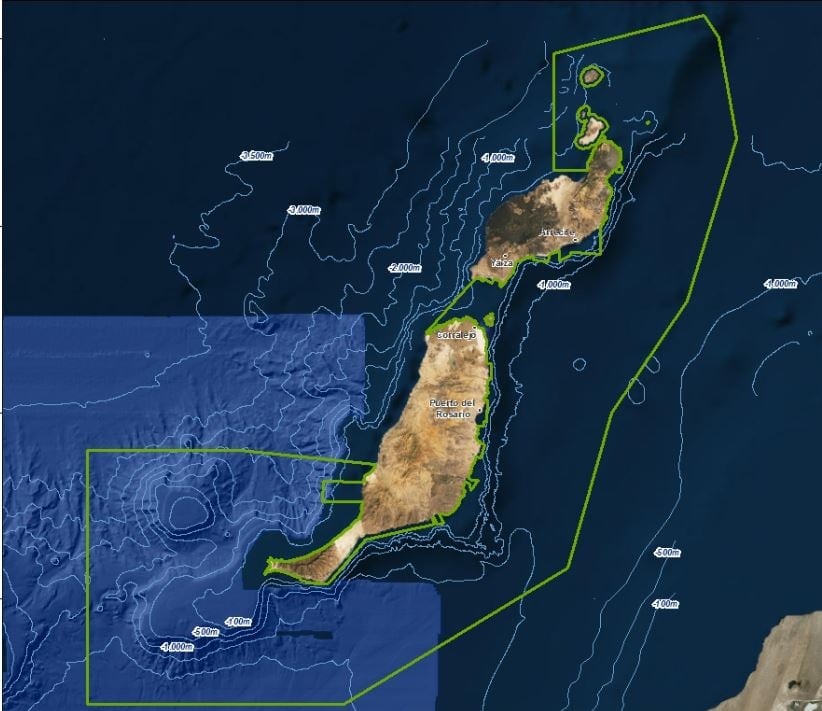 espacio marino del oriente y sur de Lanzarote-Fuerteventura.