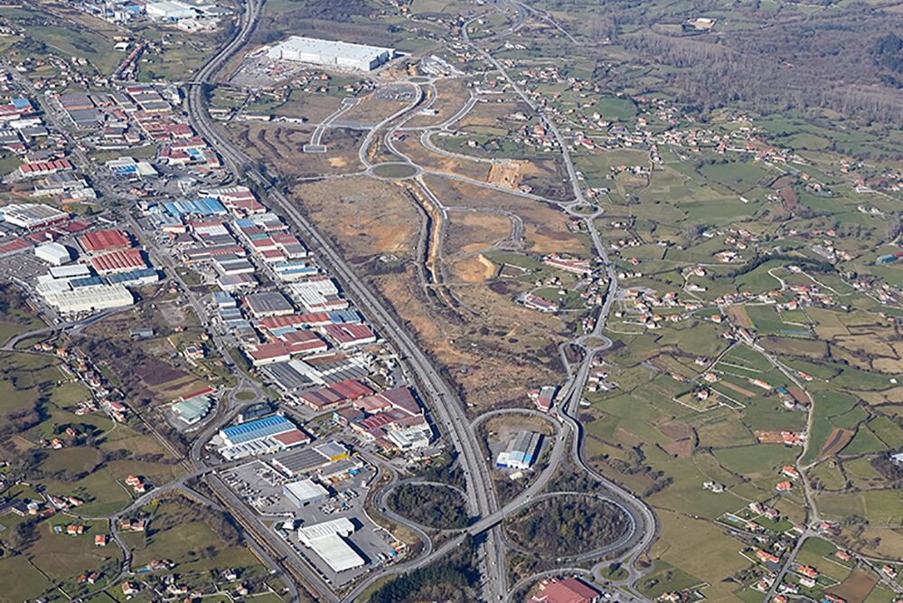 Imagen aérea del Polígono Industrial de Bobes (Siero)