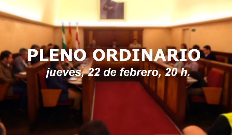 Pleno ordinario, este jueves 22 de febrero a las 20 h.