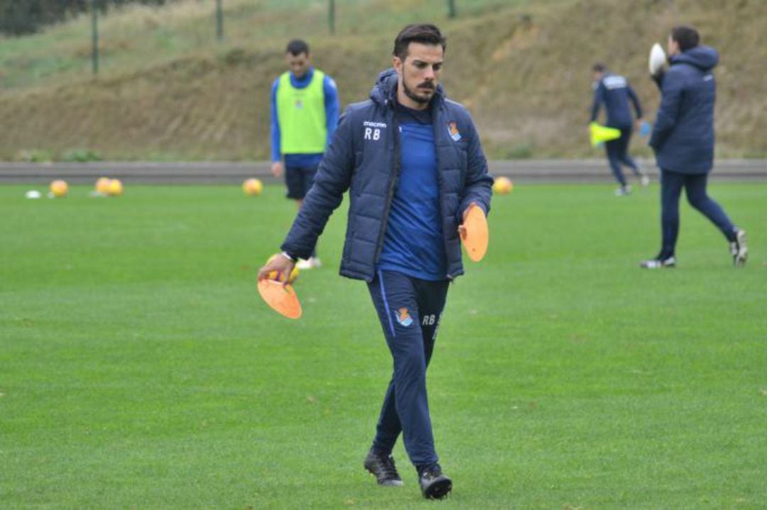 Rubén de la Barrera durante un entrenamiento en Zubieta