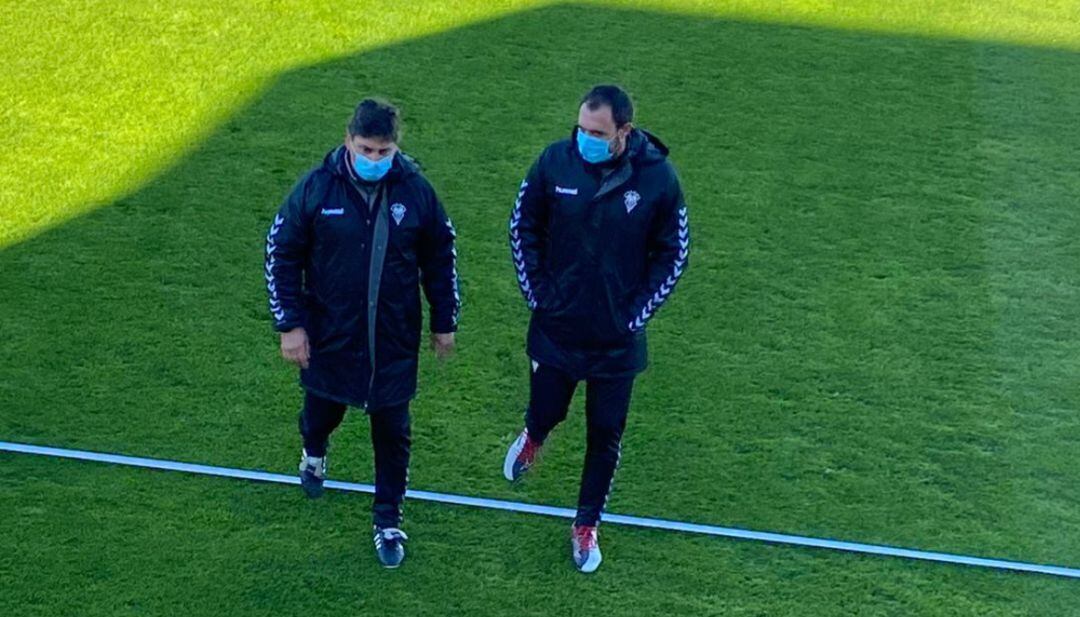 Alejandro Menéndez, en su primer entrenamiento como nuevo entrenador del Albacete