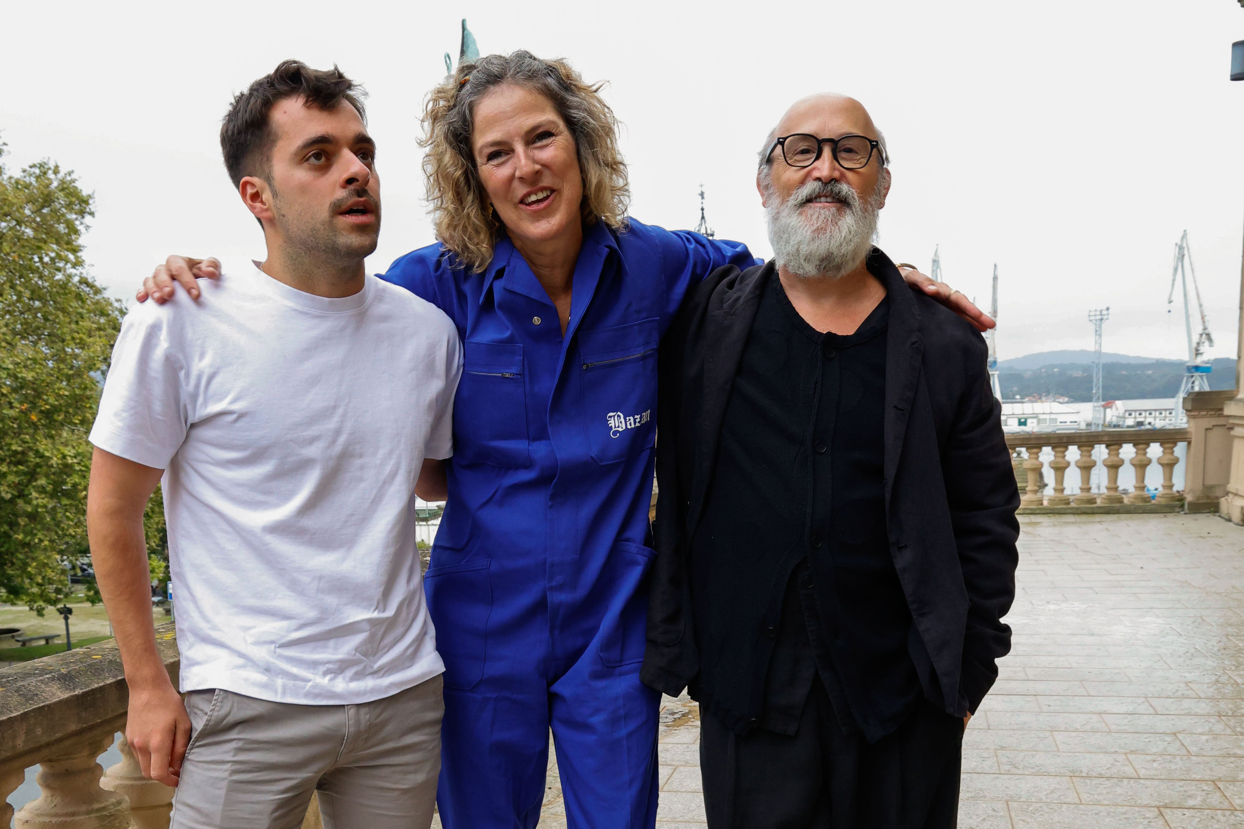 Los actores Darío Loureiro, Javier Cámara y Mónica López, durante la presentación de la tercera y última temporada de la serie en Ferrol. EFE/ Kiko Delgado.