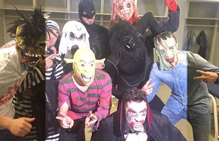 Los jugadores del Barcelona se disfrazaron en Getafe para celebrar Halloween.