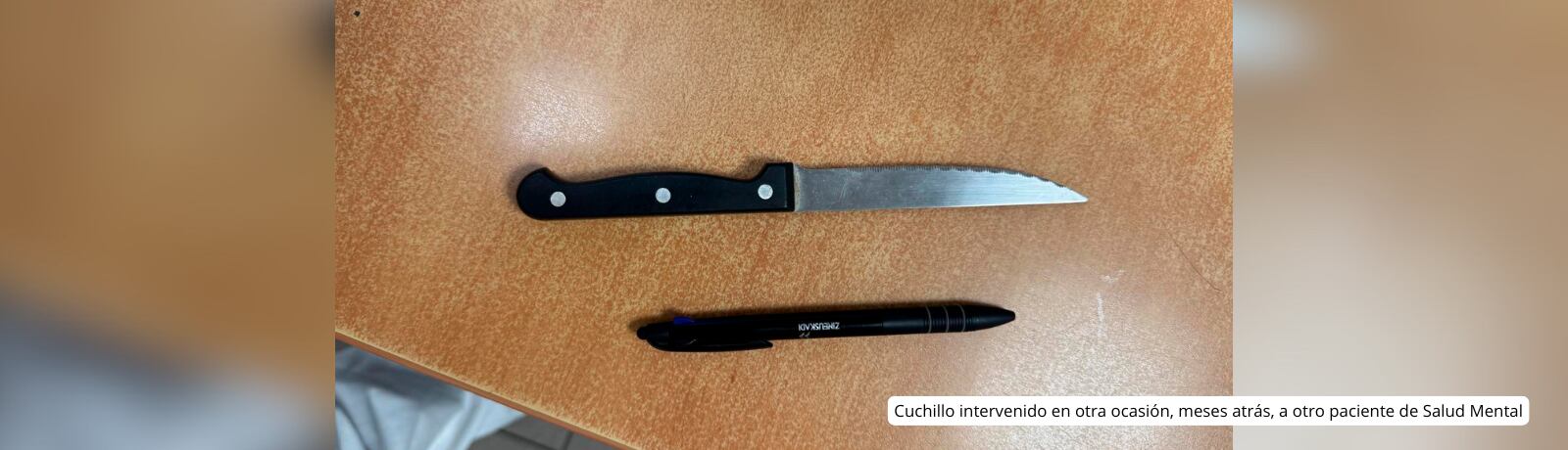 Cuchillo intervenido hace unos meses a un paciente psiquiátrico