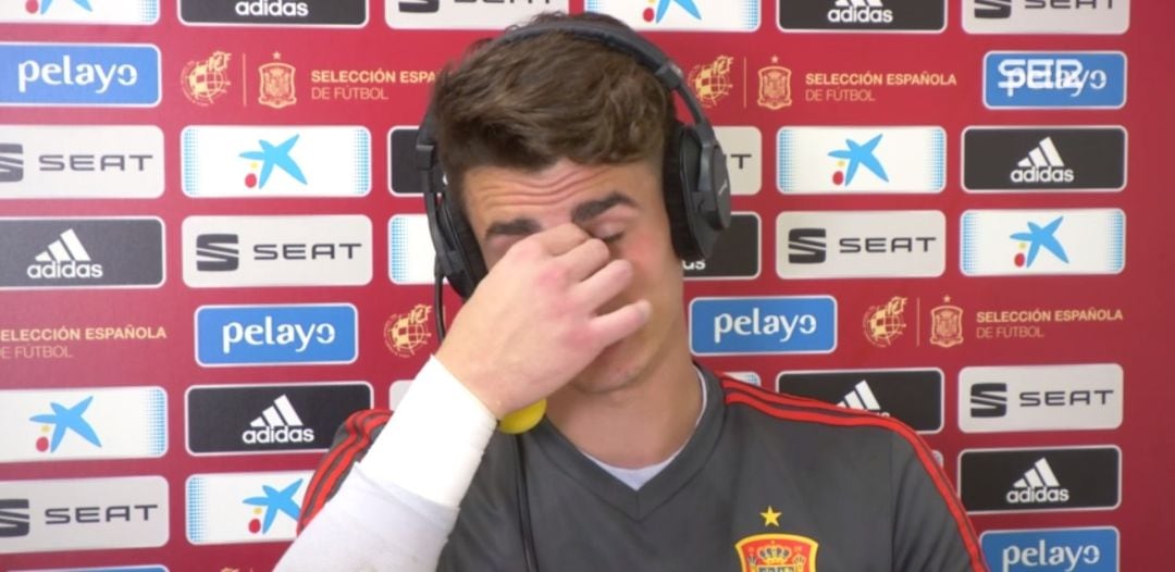 Kepa Arrizabalaga, durante la entrevista en El Larguero con Manu Carreño