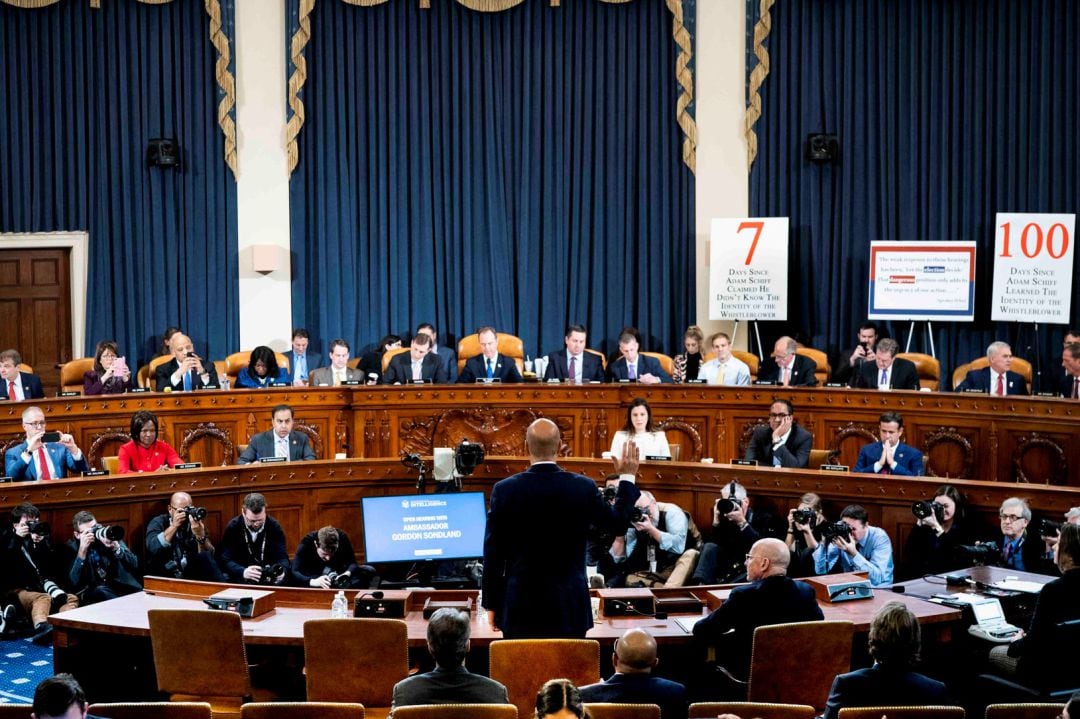 El embajador Gordon Sondland en el Capitolio de EEUU