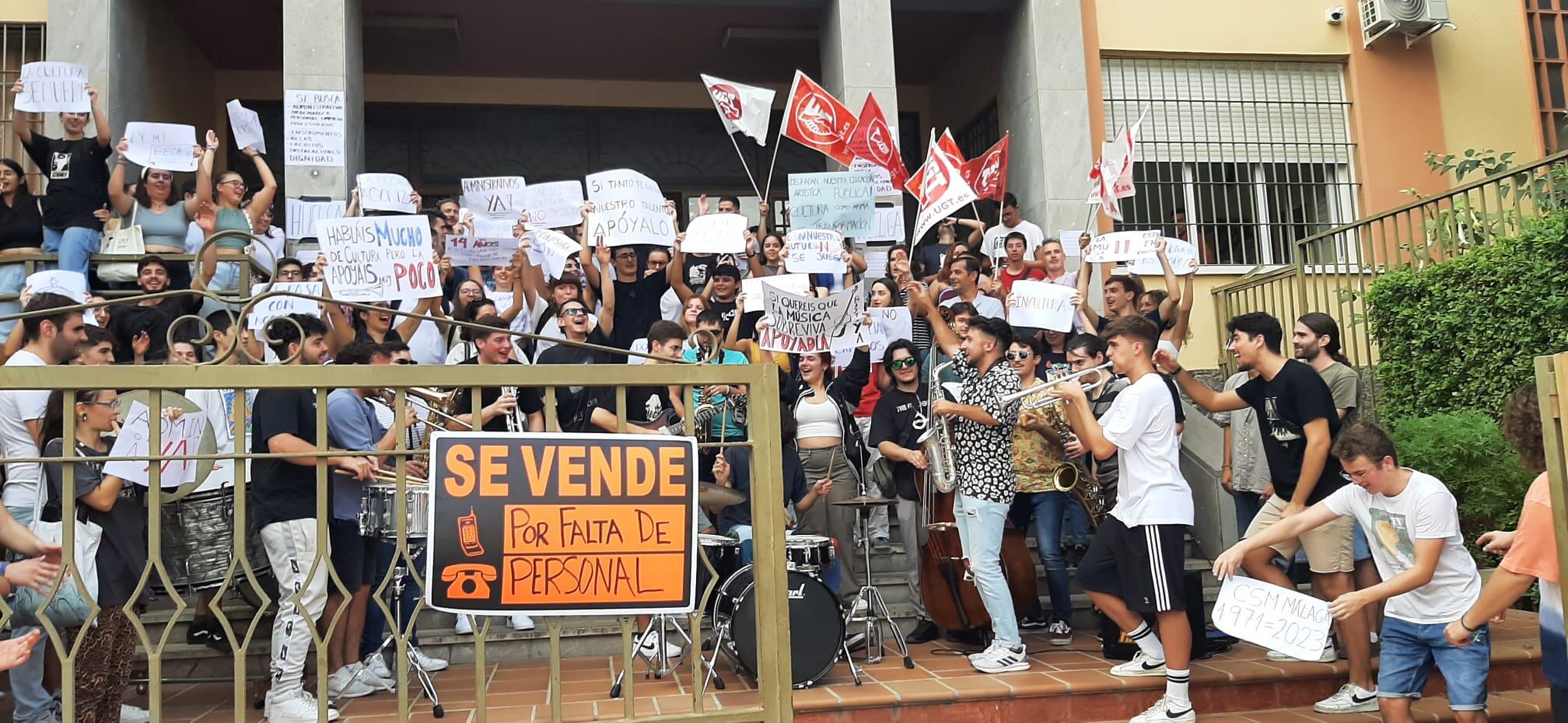 Protesta de los estudiantes del Conservatorio Superior de Música de Málaga