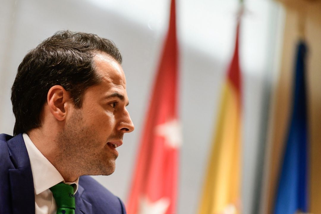 El vicepresidente de la Comunidad de Madrid, Ignacio Aguado, en una comparecencia en la Asamblea de Madrid.