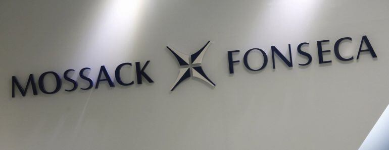 Logo de la compañia Mossack Fonseca en sus oficinas en Hong Kong 