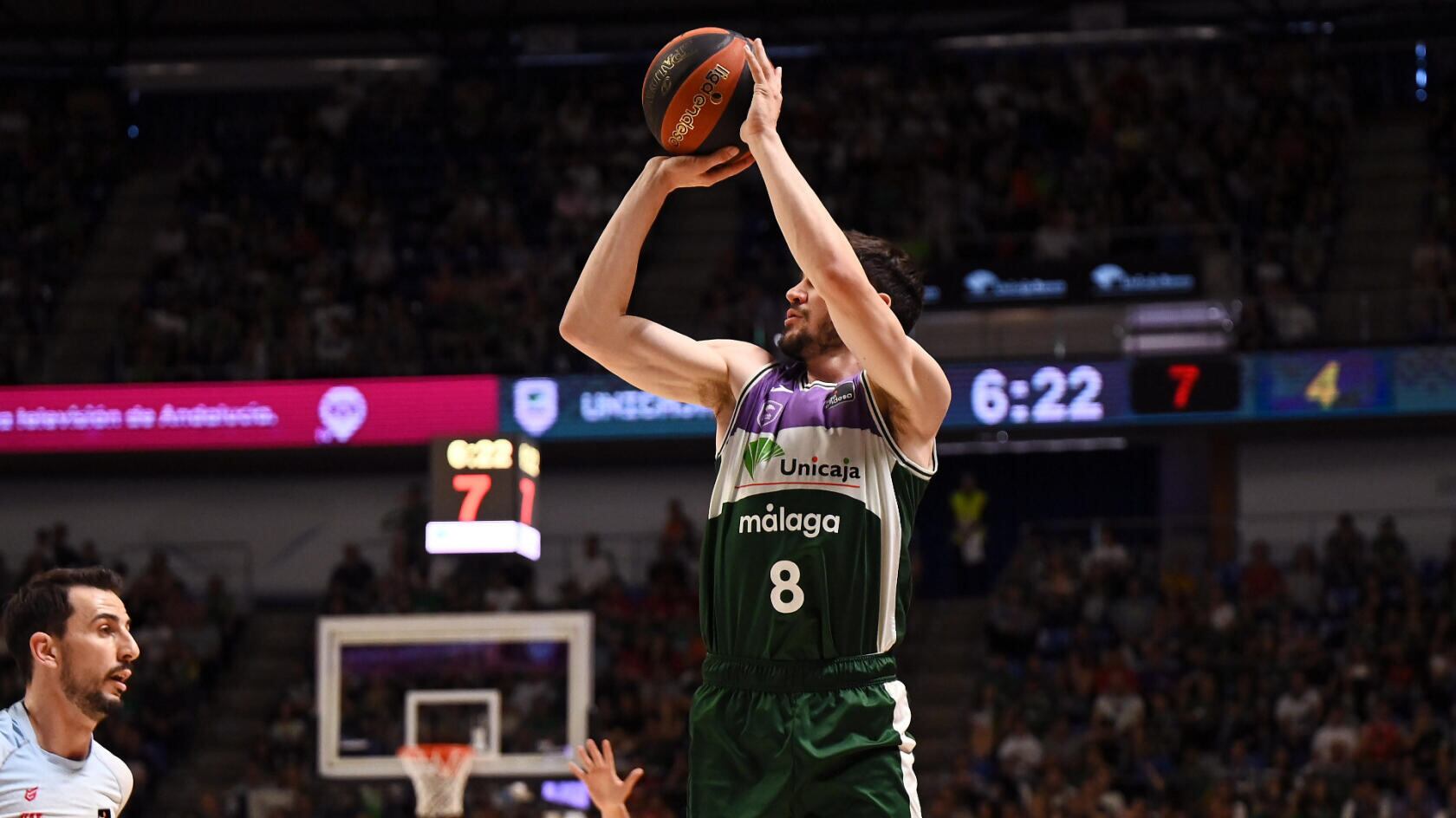 El escolta del Unicaja Darío Brizuela, en un partido de la Liga Endesa