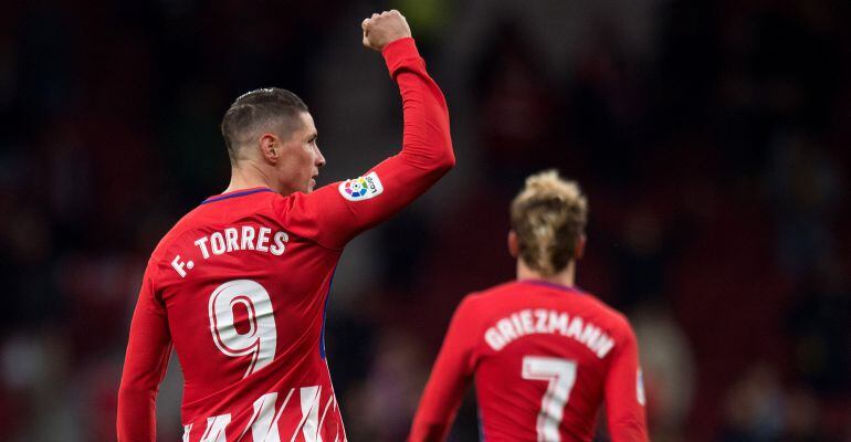 Fernando Torres celebra su gol ante el Atlético