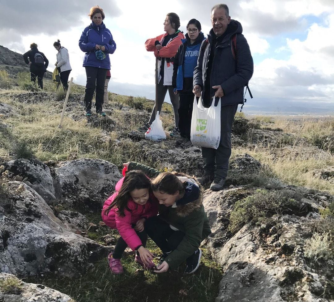 El alcalde de Pinos Puente, Francisco García, participa en la repoblación de árboles en la sierra de la localidad. La actividad consistió en sembrar bellotas