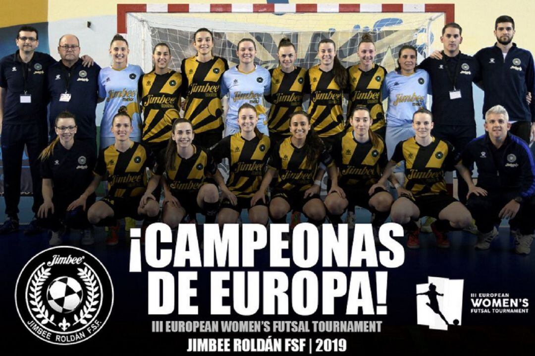 Cartel de celebración del campeonato europeo de fútbol sala femenino