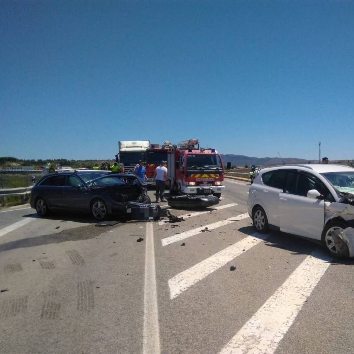 Cuatro heridos en una colisión entre dos vehículos en Cieza