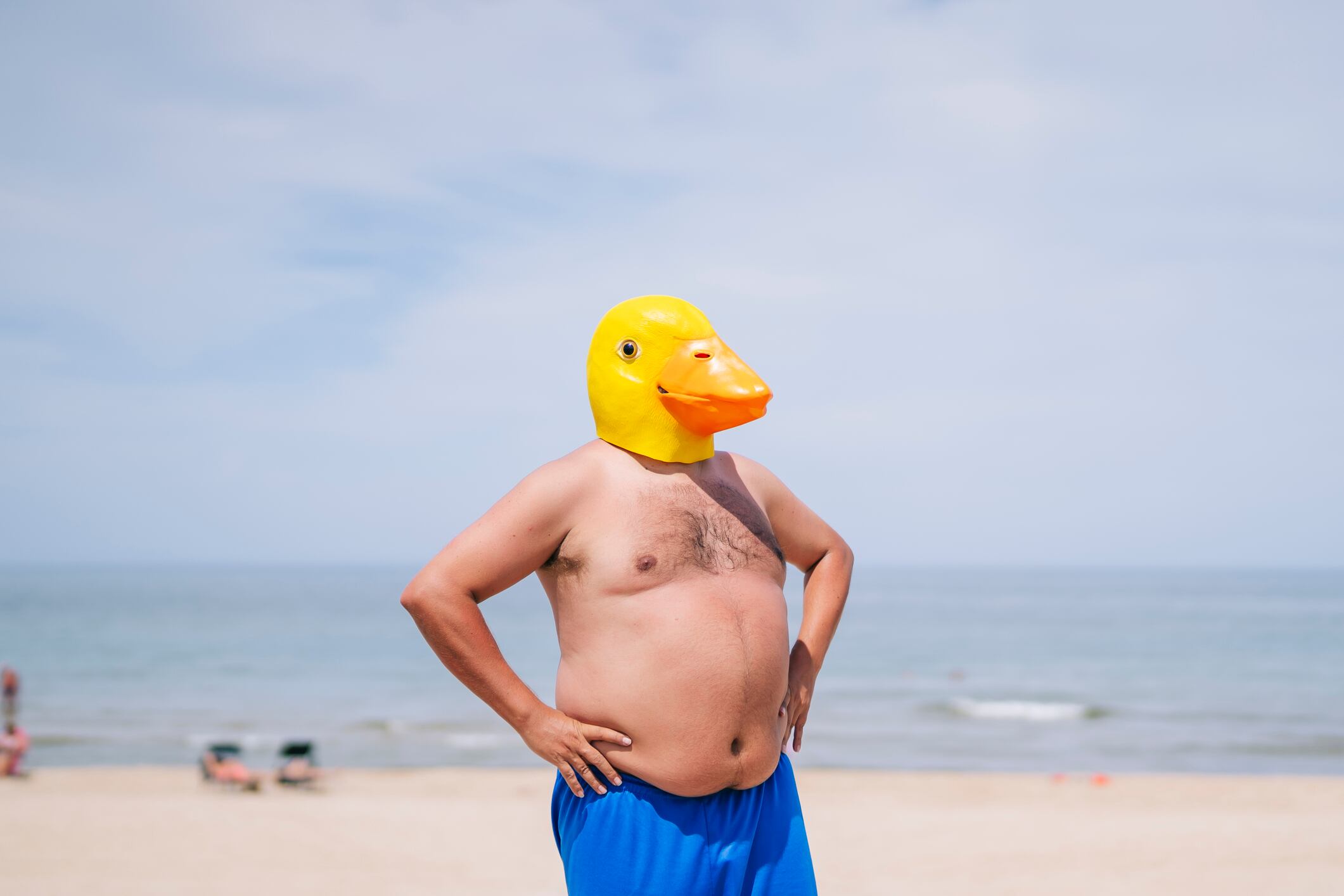 Sobrepeso en la playa.