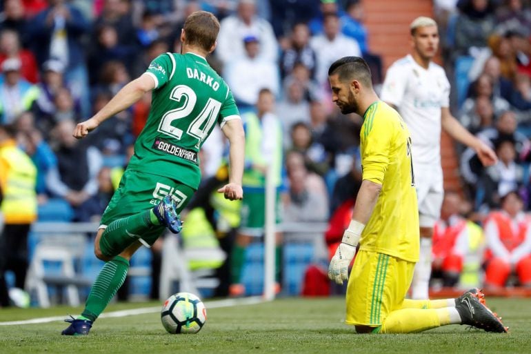 Brasanac celebra su gol el pasado sábado, ante Casilla