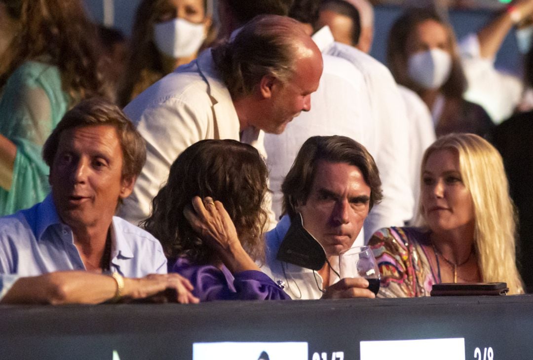 Ana Botella y Jose María Aznar asisten al concierto de Placido Domingo en Marbella.