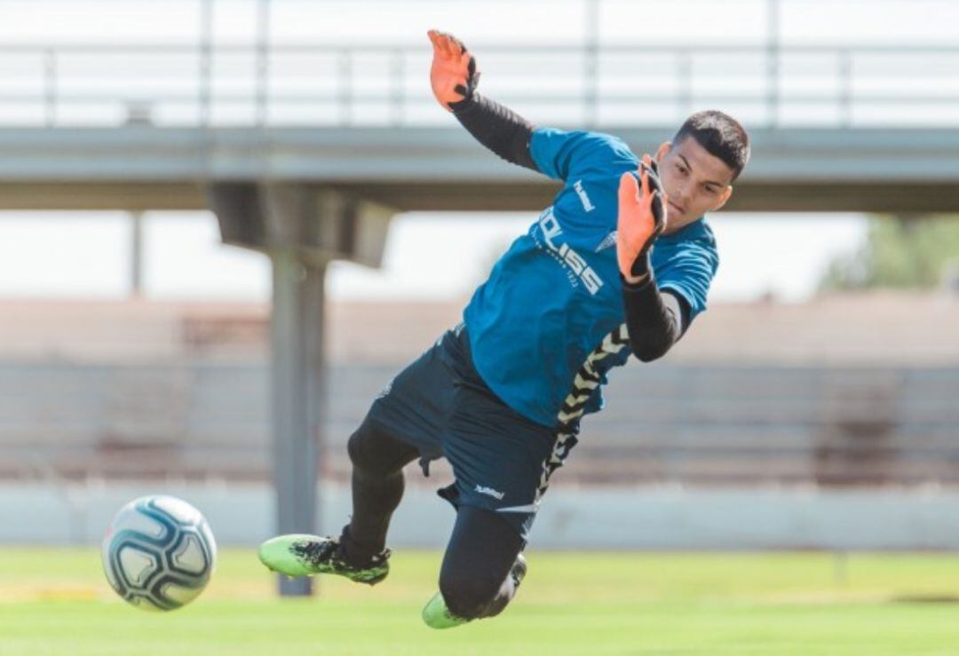 Brazao, en un entrenamiento con el Albacete