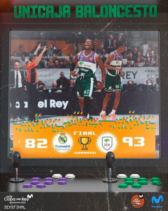 El Unicaja se clasificó para la final de la Copa del Rey al vencer al Real Madrid