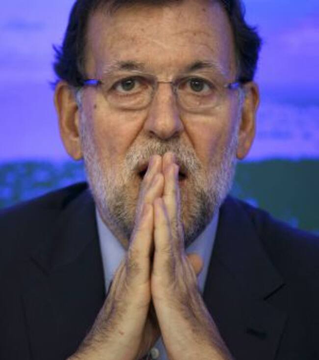 Mariano Rajoy, en la sede del PP