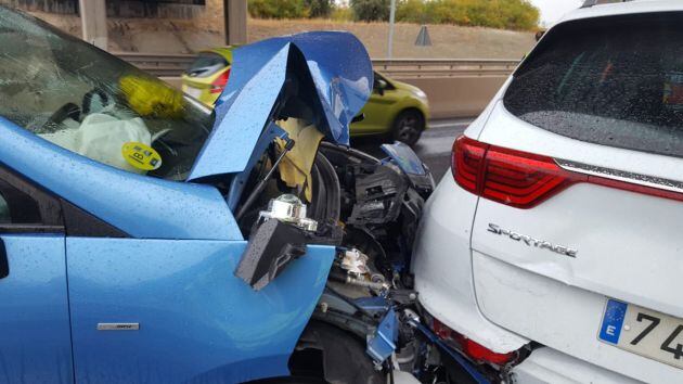 El frontal de uno de los vehículos