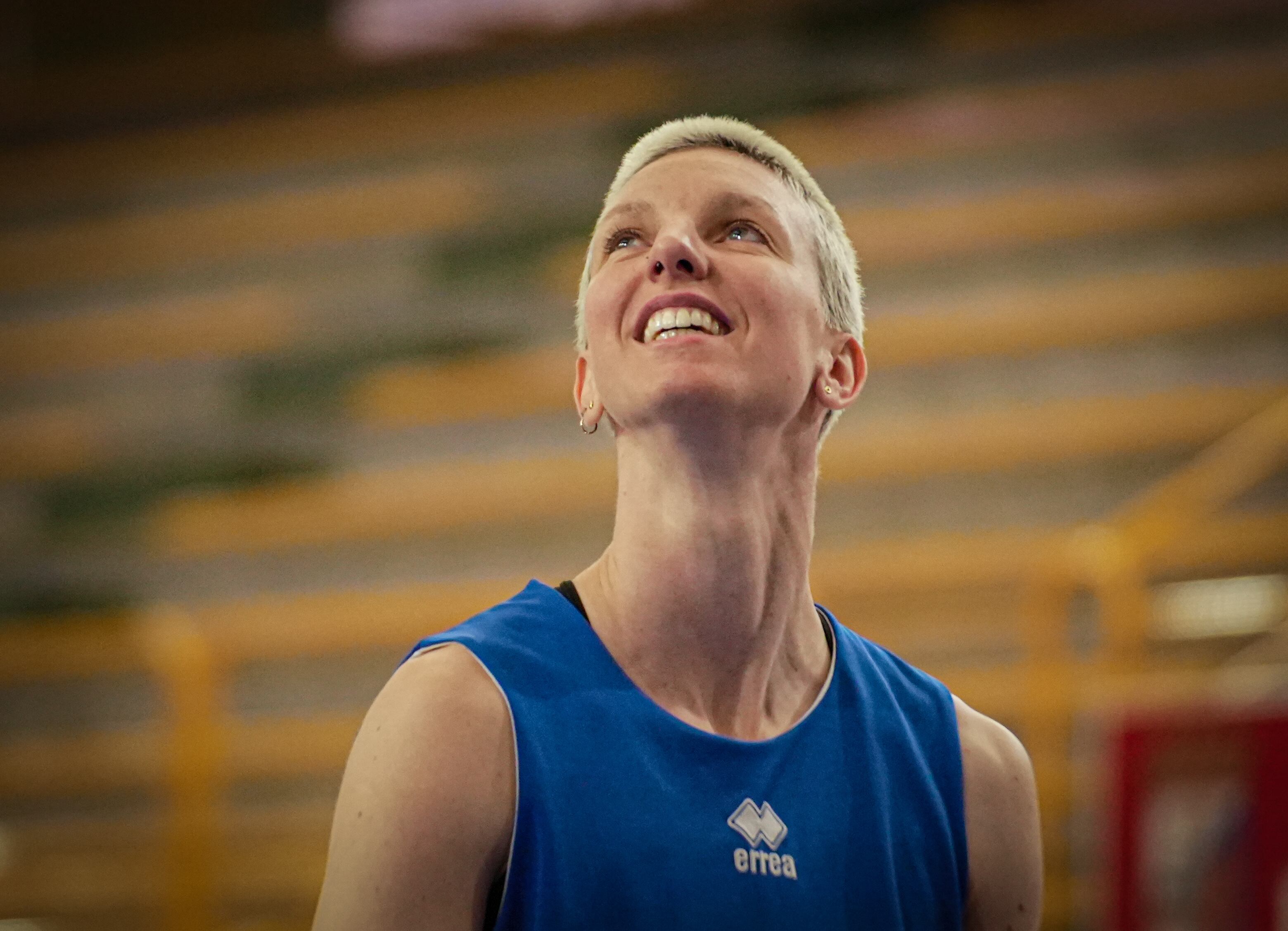 Laura Gil, durante un entrenamiento esta temporada en el pabellón de Würzburg/CB Avenida