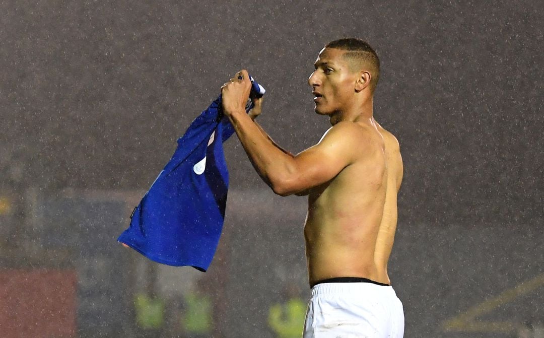 Richarlison, durante su celebración con el Everton