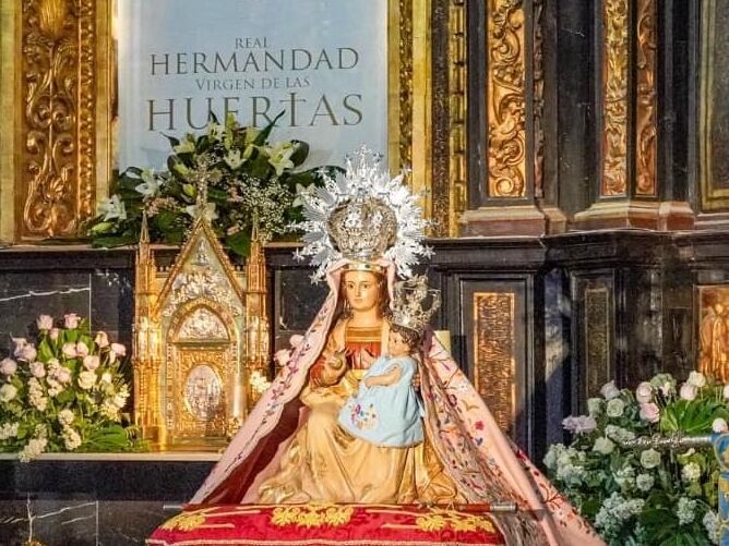 Imagen de la patrona de Lorca en su santuario.