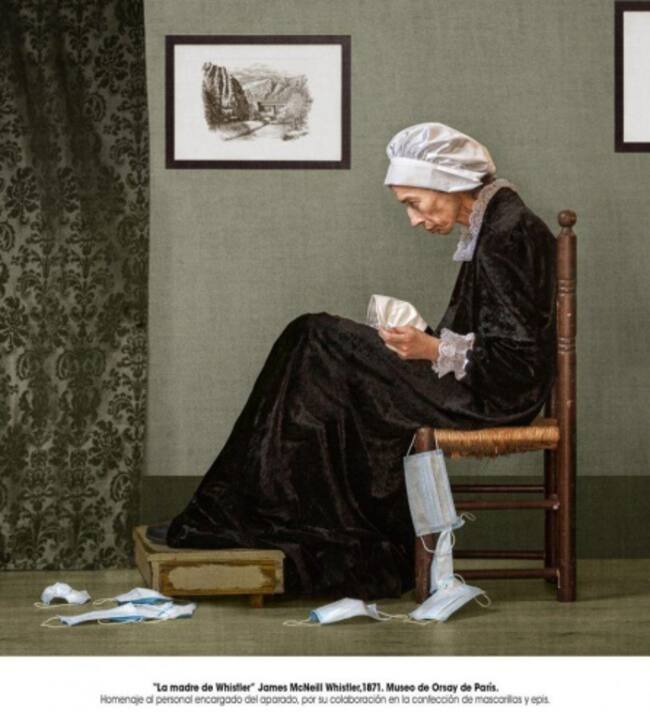 Homenaje a Estíbaliz Amengual, fallecida hace pocos días. Homenaje al personal encargado del aparado, por su colaboración en la confección de mascarillas.