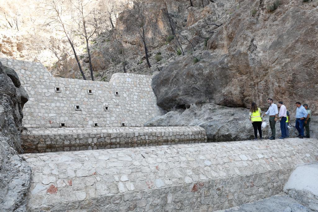 El consejero de Sostenibilidad, Medio Ambiente y Economía Azul, Ramón Fernández- Pacheco visita las obras del incendio de Los Guájares (Granada)