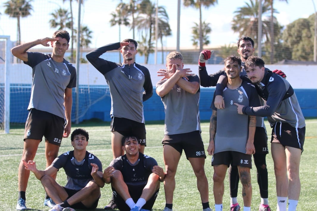 La plantilla en un entreno