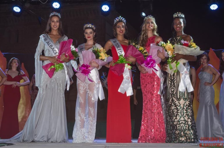 Carolina Rodríguez (Miss Albacete), Sara Moratilla (Miss Guadalajara), Laura Gómez (Miss Toledo), Mª Isabel Escribano (Miss Cuenca) y Aisata Diallo Edjade (Miss Ciudad Real)