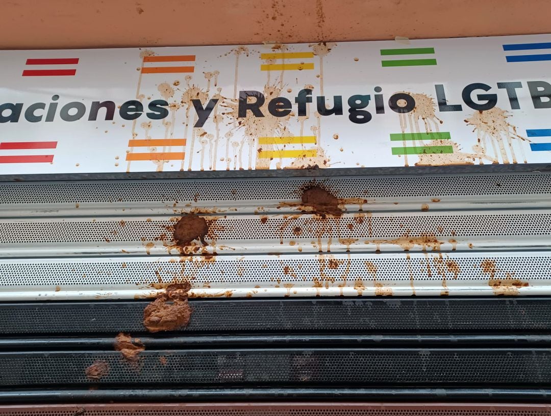 Imagen del local vandalizado en Madrid