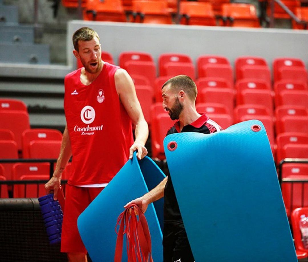 Fran Vázquez durante un entrenamiento en el pabellón Príncipe Felipe